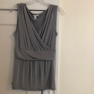 Banana Republic Silver sleeveless wrap top size M